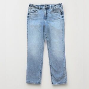 Silver Jeans Isbister Ankle Straight Distressed Light Blue Size 16W/L29 Womens